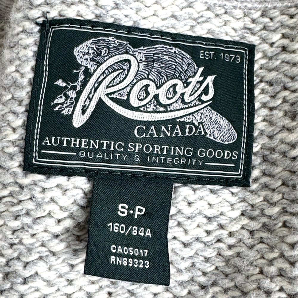 Roots Full Zip Knit Cardigan Sweater Wool Blend Size S - Picture 6 of 7